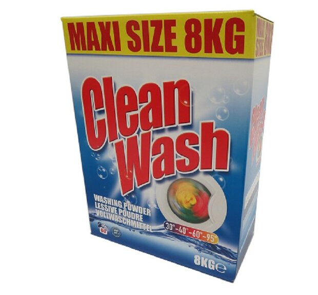 Waspoeder Clean Wash Wit &amp; Bont 8 kg