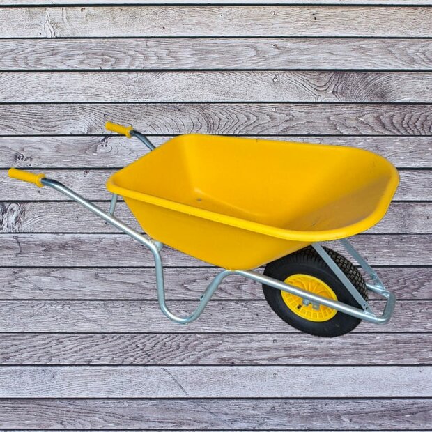 Stratenmakers kruiwagen 100 ltr Geel 