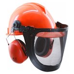 Bosbouwkit met helm vizier en gehoorkap Bosbouwkit met helm vizier en gehoorkap