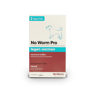 No Worm Pro Hond S vanaf 0,5 kg 2 tabletten No Worm Pro Hond S vanaf 0,5 kg 2 tabletten