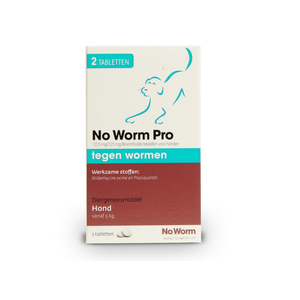 No Worm Pro Hond M vanaf 5 kg 2 tabletten No Worm Pro Hond M vanaf 5 kg 2 tabletten