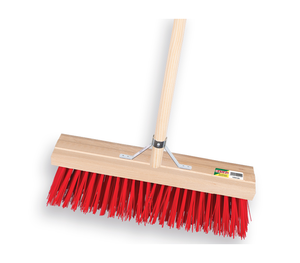 Straatbezem 41 cm rood steel 150x2,8 + houder Straatbezem 41 cm rood steel 150x2,8 + houder