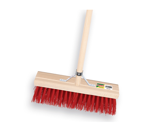 Straatbezem 35 cm rood steel 150x2,8 + houder Straatbezem 35 cm rood steel 150x2,8 + houder