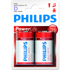 Philips Powerlife LR20 batterij (D) 1.5V x2st